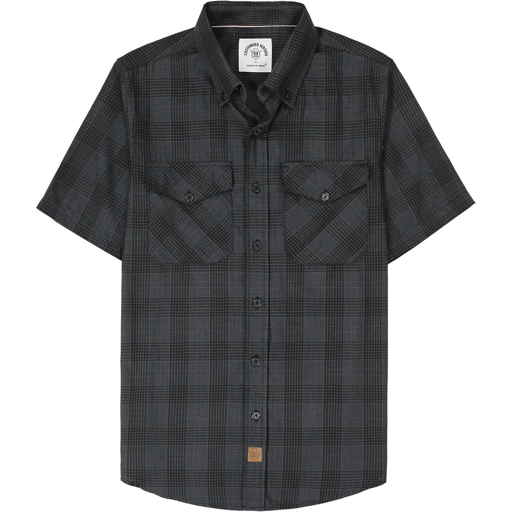 Dubinik® Mens Short Sleeve Button Down Two Pockets Soft Vintage Regular Fit Vintage Fishing Casual Shirts