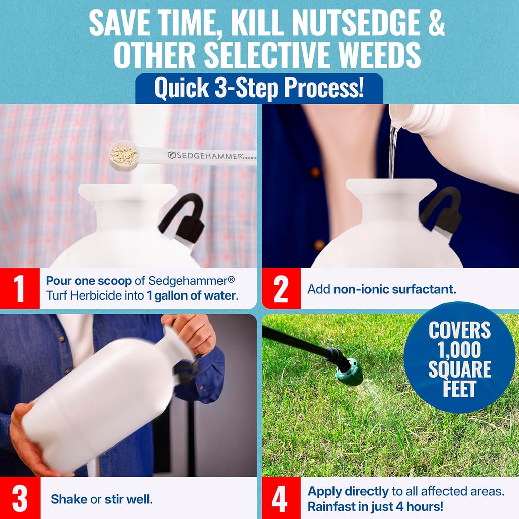 Sedgehammer 51516 Nutsedge Killer & Herbicide - Kills Yellow Nutsedge, Purple Nutsedge & Green Kyllinga, Selective Weed Killer For Lawns, Gardens & Landscapes