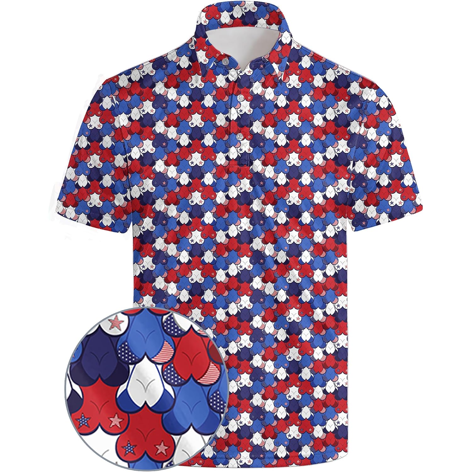 Golf Polos For Men Funny Moisture Wicking Golf Shirts Performance Quick-Dry Polo Shirts Short Sleeve