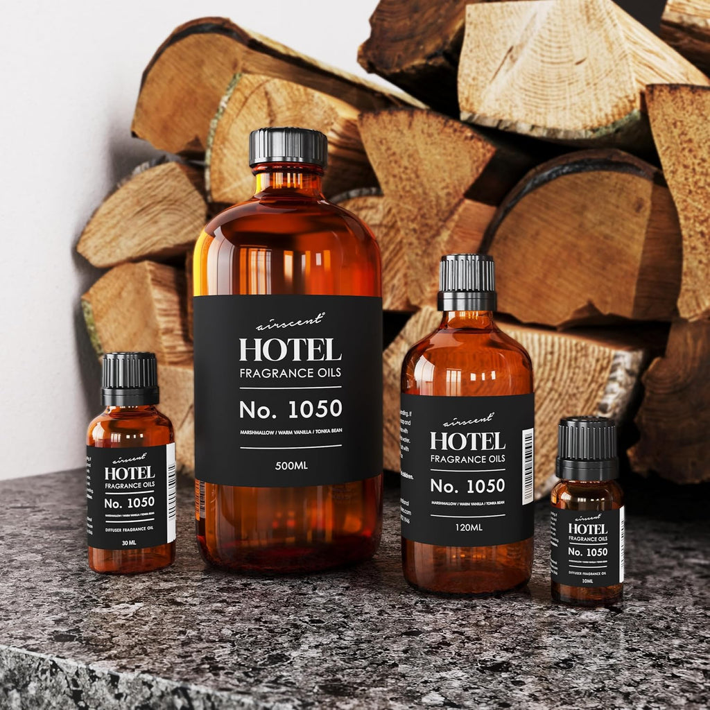 Airscent Hotel Diffuser Oil No. 1050 - Warm Vanilla Blend - 10 Ml | Marshmallow, Vanilla, Tonka Bean - Fragrance Oil For Ultrasonic And Waterless Diffusers And Crafting - 0.34 Fl Oz Bottle