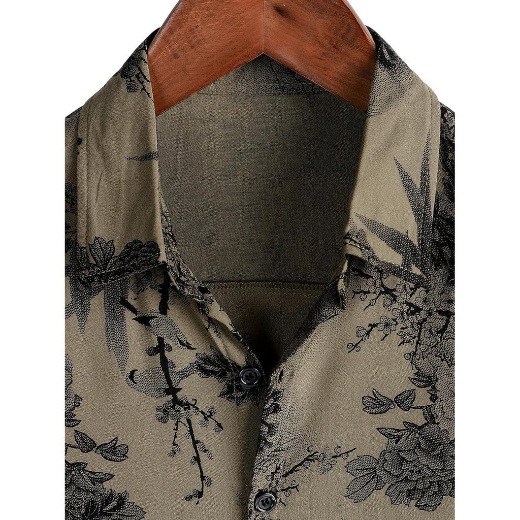 Jotook Mens Hawaiian Shirt Short Sleeve Button Down Tropical Shirts Casual Floral Summer Beach Shirt