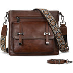 Iswee Soft Leather Crossbody Bags For Women Shoulder Handbags Multi Pocket Travel Purse With Adjustable Strap Medium Size