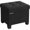 Songmics Storage Ottoman, Small Ottoman Foot Rest With Legs, 12.6 X 15.7 X 13.2 Inches Foot Stool, Load Up To 660 Lb, For Living Room, Bedroom, Dorm, Ink Black Ulsf012B01