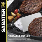 Sabatier Triple Rivet Stainless Steel Wide Turner, 9.65-Inch, Black,5154549