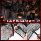 5Pcs Halloween Creepy Cloth Black 30×72Inch - Halloween Decorations Clearance - Creepy Spooky Halloween Decorations Outdoor Indoor