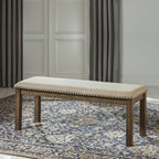Signature Design By Ashley Moriville Casual Rustic Upholstered Dining Bench, Grey & Brown