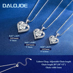 DALOJOE Moissanite Necklace for Women, 1-3 Carat Moissanite Heart Necklace Engraved with 'I LOVE YOU', Birthday Gift for Wife, Anniversary Present for Wife, Women, Jewelry Gifts for Girlfriend, Mom