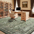 Lofus 8x10 Area Rug for Living Room,Green Washable Large Rugs with Non-Slip Backing,Soft Boho Carpets for Bedroom Dining Room Home Office Indoor Nursery