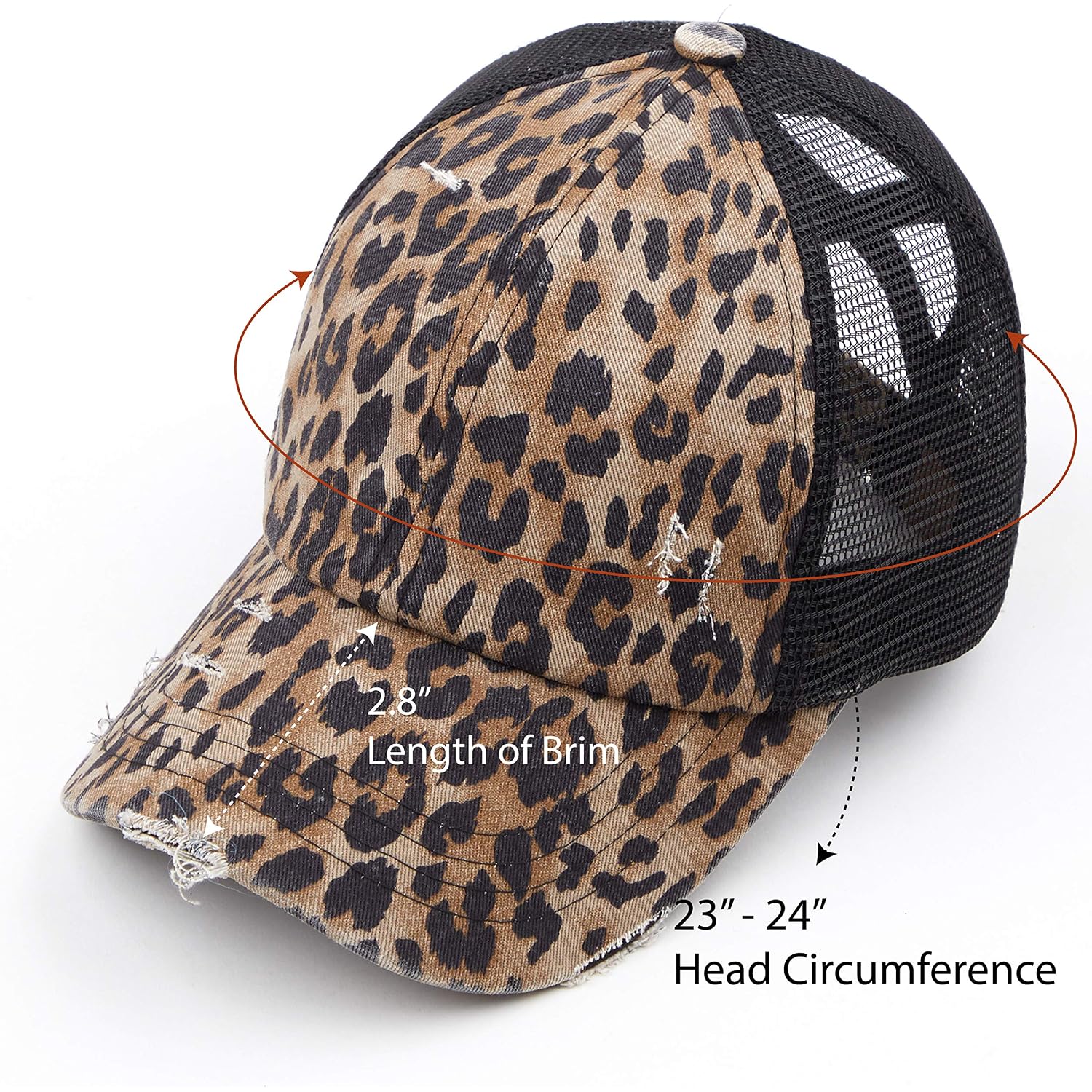 C.C Ponycap Messy High Bun Ponytail Adjustable Glitter Mesh Trucker Baseball Cap