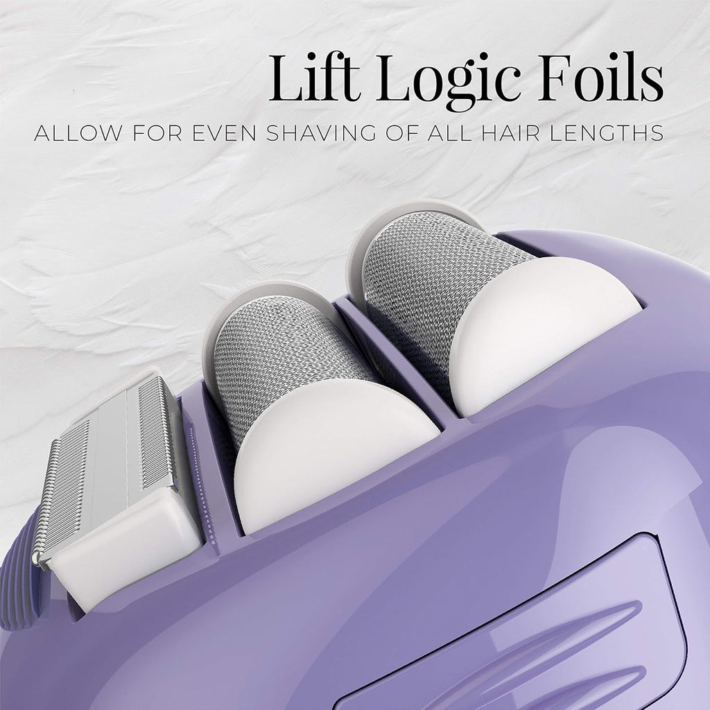 Remington Smooth & Silky Electric Shaver for Women, 4-Blade Smooth Glide Foil Shaver and Bikini Trimmer with Almond Oil Strip, Shave Wet or Dry