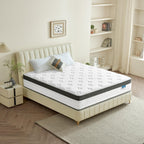 Queen Mattress, 12 Inch Cooling Hybrid Queen Size Mattress in a Box, Medium Firm with Gel Memory Foam & Pocket Coils, Motion Isolation, Pressure Relief, CertiPUR-US