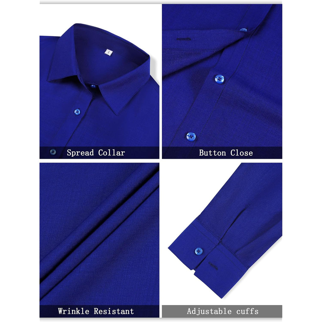 Women’S Linen Button Down Work Shirts Long Sleeve Solid Blouses