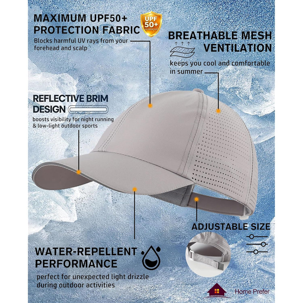 Home Prefer Reflective Water Repellent Quick Dry Airy Upf50+ Sun Hat For Men Women Outdoor Sports Baseball Caps Unisex