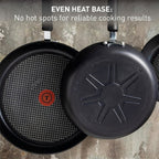 T-Fal Ultimate Hard Anodized Nonstick Fry Pan With Lid 12 Inch, Oven Broiler Safe 400F, Lid Safe 350F, Cookware, Pots and Pans, Kitchen Frying Pans, Skillets, Home, Dishwasher Safe, Onyx