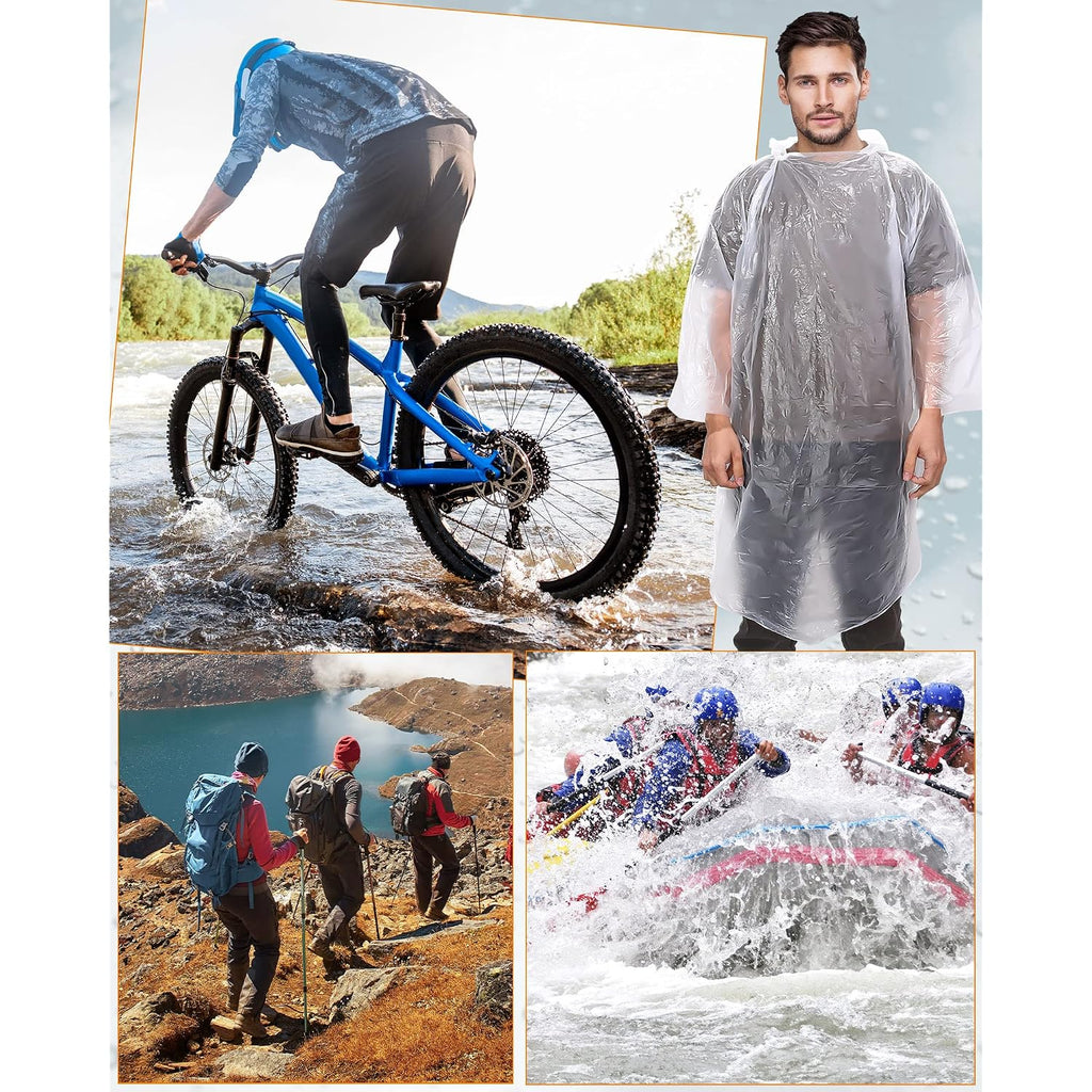 Jagely 120 Pack Disposable Rain Poncho For Adult Family Bulk Wedding Homeless Gift Emergency Travel Hooded Outdoor Raincoat
