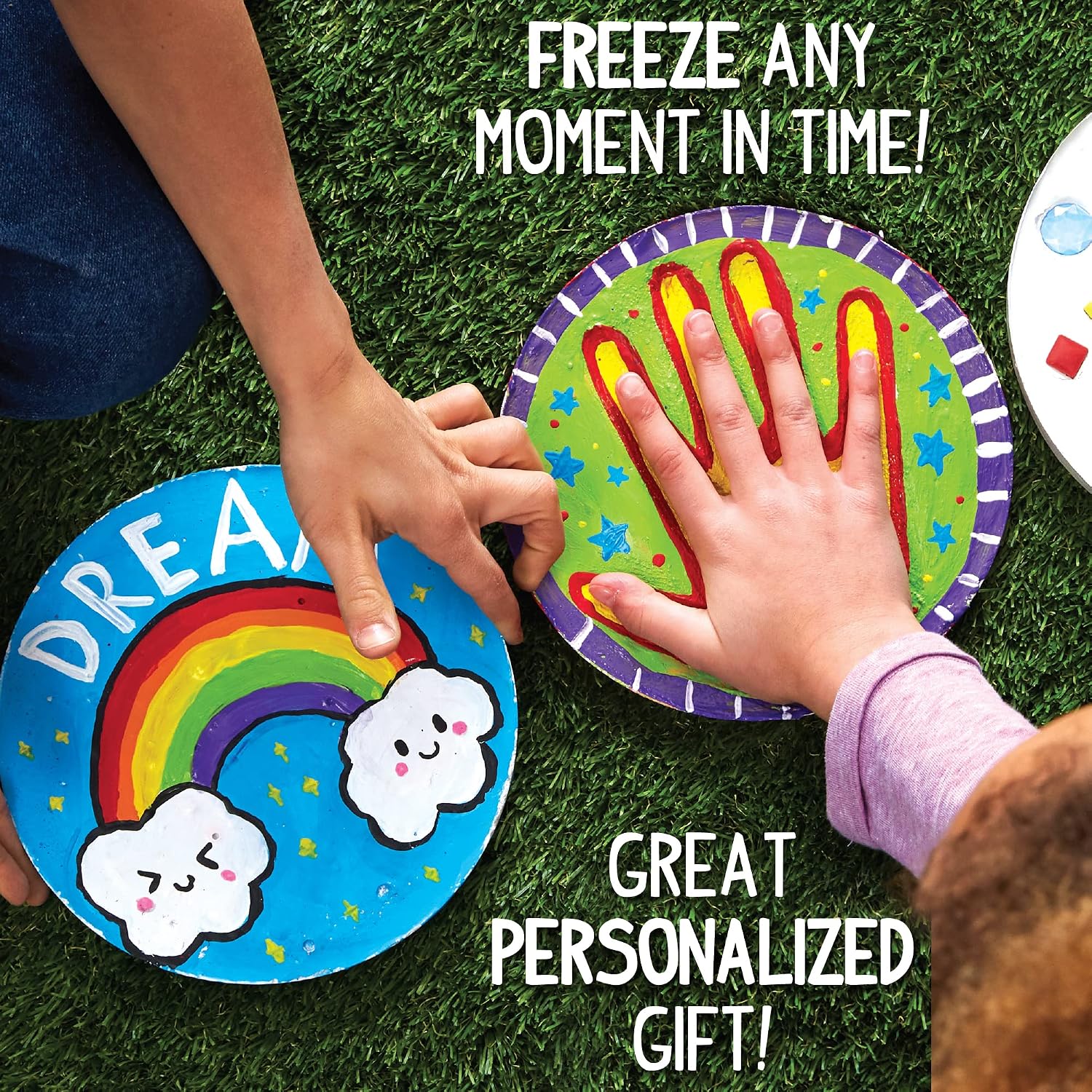 Made By Me Mix & Mold Your Own & Make 4 Diy Personalized Stepping Stones, Great Spring & Summer Weekend Activity, Perfect Keepsake, Birthday Party Idea For Kids Ages 5, 6, 7, 8, 9, Multicolor