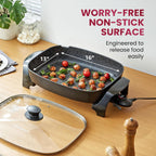 Elite Gourmet EG-6203# Extra Deep 16"x13" (10.5 Qt.) Non-Stick Electric Skillet with Glass Vented Lid & Pour Spout | Dishwasher Safe, Long-Lasting Non-Stick, 200-400°F | Serves 6-8, Black
