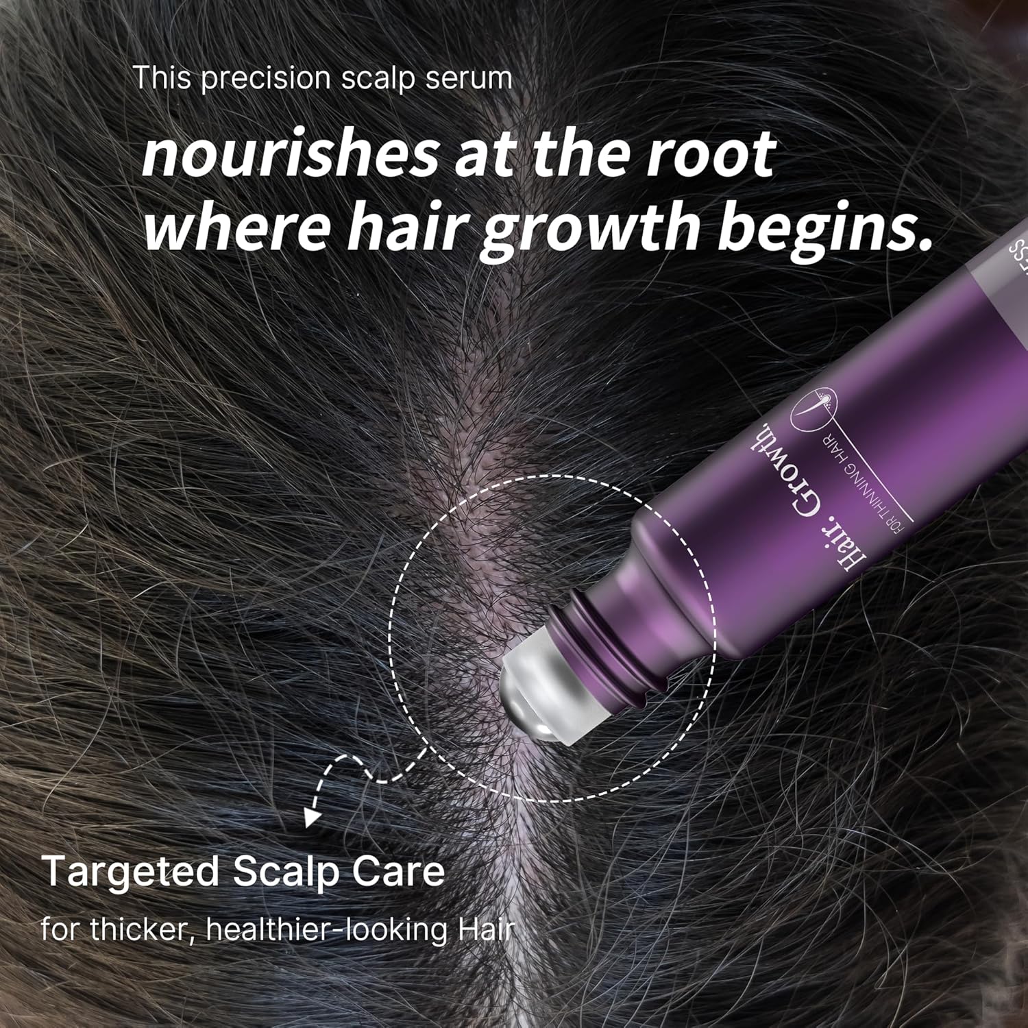 Hair Thickening Serum Helps Reduce Hair Loss, Korean Hair Growth Serum Roll On for Men and Women, Scalp Care Balances Oil, Rosemary, 0.5 Fl Oz (Pack of 1)