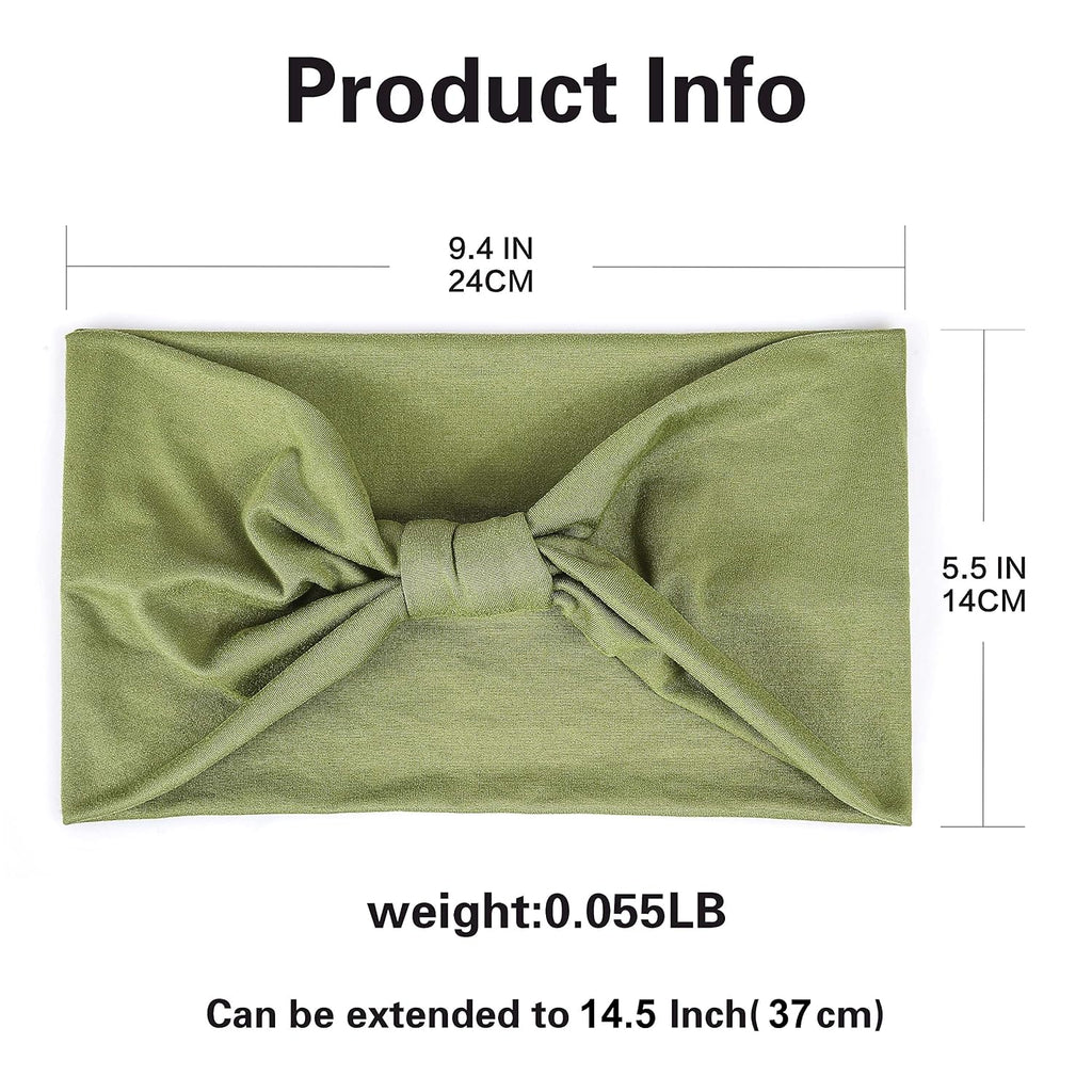 Gili 6 Pack Wide Headbands For Women Non Slip Soft Elastic Hair Bands Yoga Running Sports Workout Gym Head Wraps, Knotted Cotton Cloth African Turbans Bandana (With 6 Pcs Hair Ties)