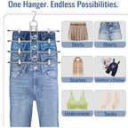 Pants Hangers With Clips, Newly Upgraded Detachable Space Saving Hangers For Skirts, Shorts & Trousers With Non Slip Clip,Heavy Duty Skirt Hangers - Hanging Closet Organizer And Storage,Patent Pending
