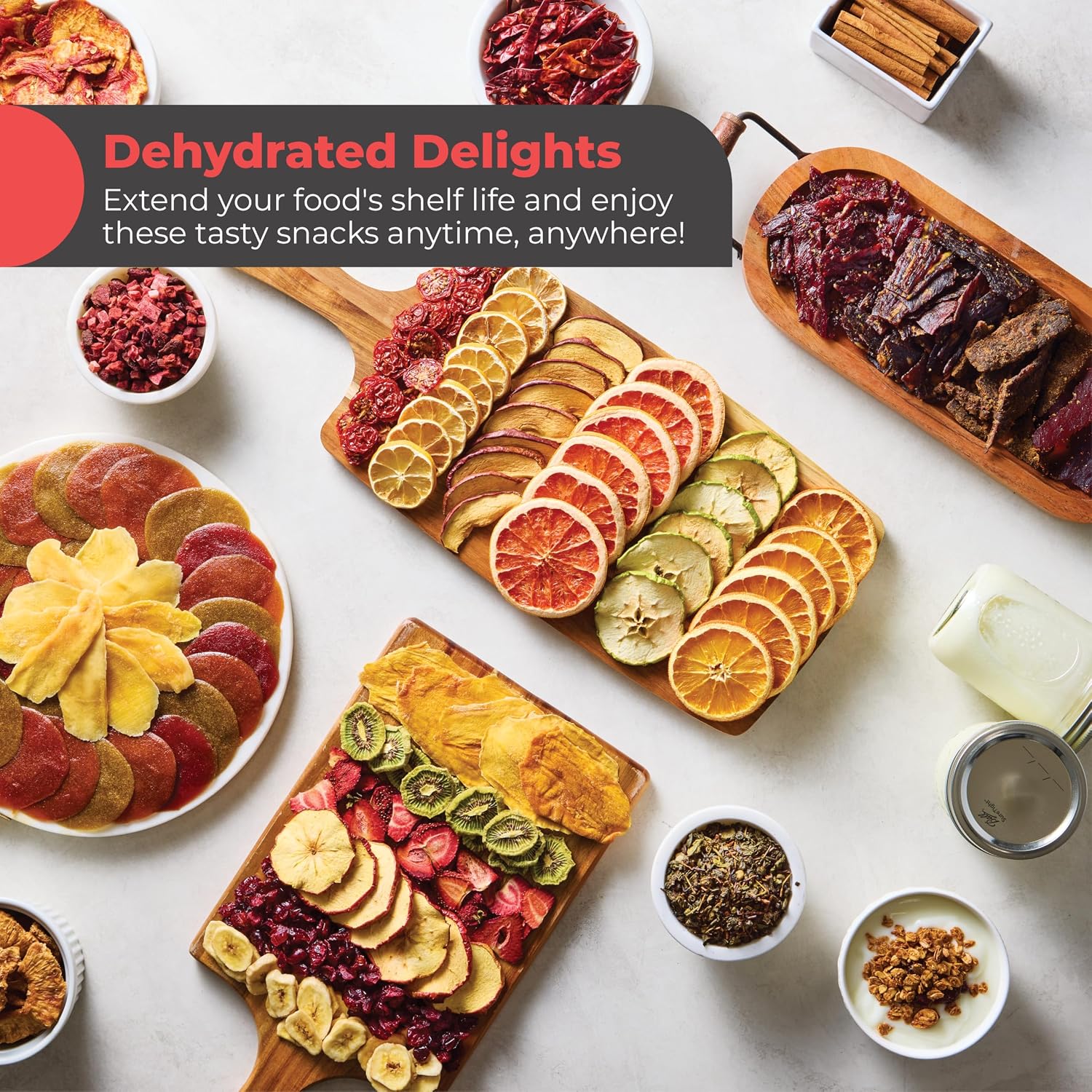 Magic Mill Food Dehydrator Machine | 5 Stackable Stainless Steel Trays, 48H Digital Adjustable Timer & Temperature Control Upto 167° Electric Dryer & Preserver For Jerky, Fruit, Dog Treats & Much More