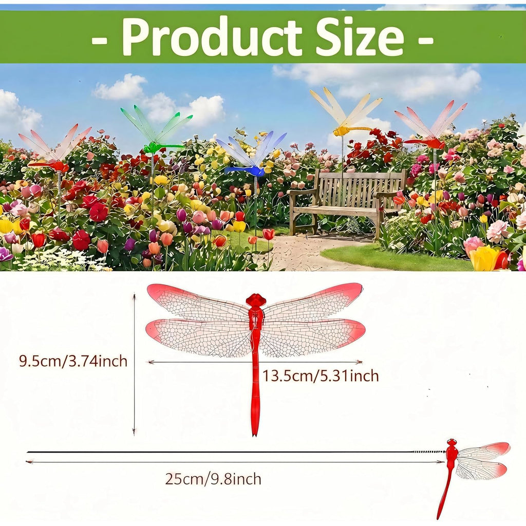 12Pcs Dragonfly Clips For Bugs Repellent - 3D Dragonfly Clips To Keep Bugs Away - Driving Away Mosquitoes, Bees & Flies - Fly Scare Devices For Indoor & Outdoor - Garden Stakes Decor, Patio, Hat
