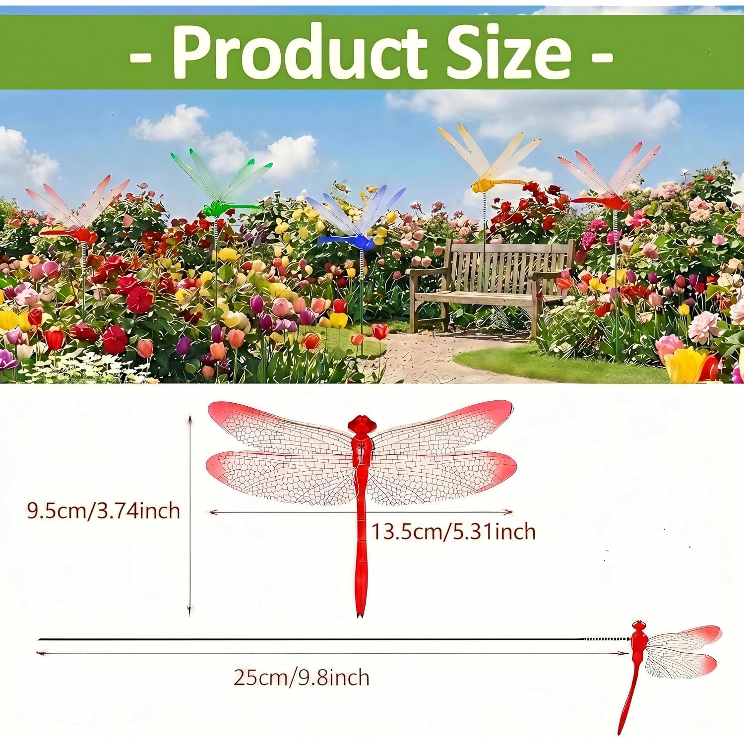 12Pcs Dragonfly Clips For Bugs Repellent - 3D Dragonfly Clips To Keep Bugs Away - Driving Away Mosquitoes, Bees & Flies - Fly Scare Devices For Indoor & Outdoor - Garden Stakes Decor, Patio, Hat