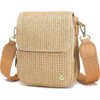 Faux Straw Crossbody Bags For Women Small Summer Purse Rfid Woven Phone Bag Travel Beach Hawaiian Essentials Gifts