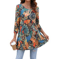 Enmain Womens Tops 3/4 Sleeve Tunic Tops Dressy Casual Plus Size Tunic To Wear With Leggings Swing Shirt Loose Fit Blouses
