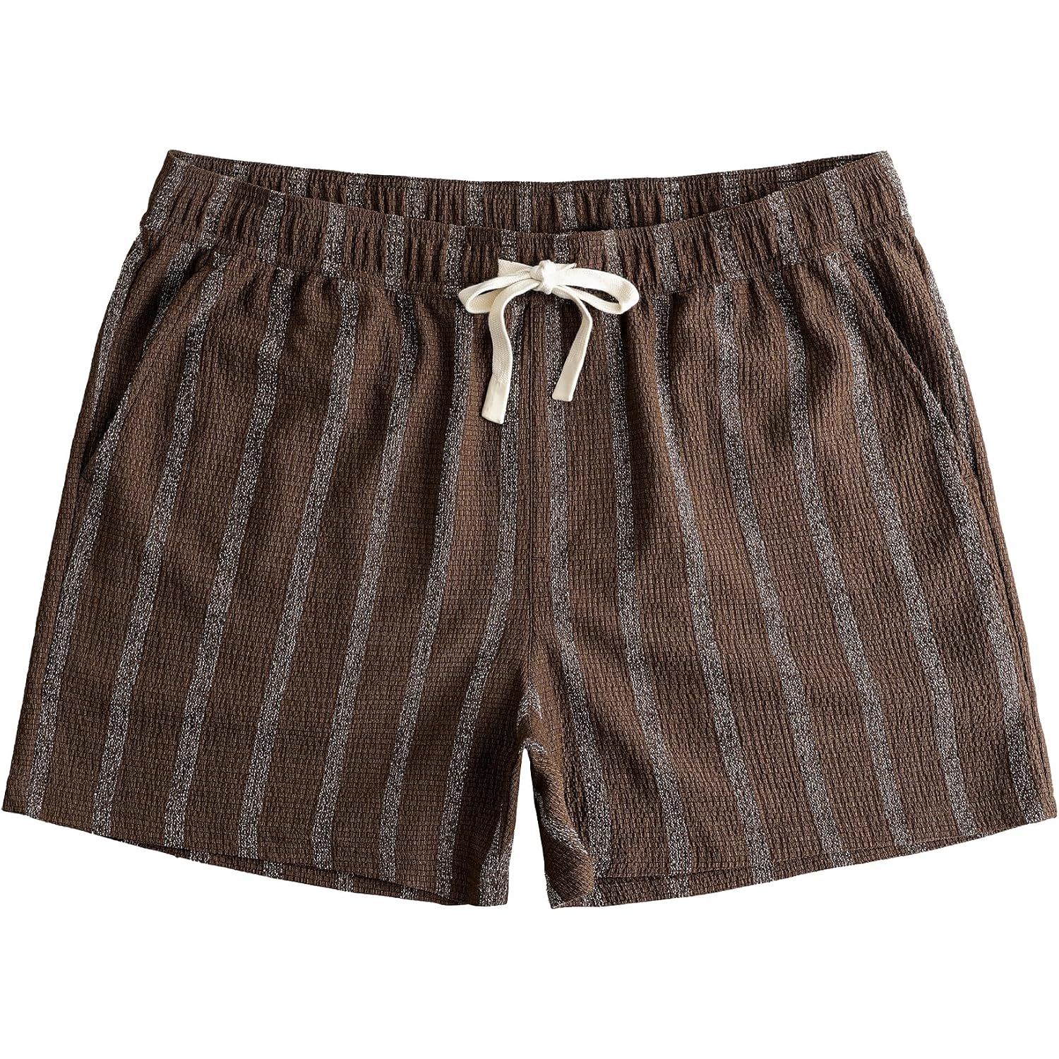Jotook Mens Casual Shorts 5 Inch Lightweight Stretch Summer Shorts Elastic Waist Drawstring Vacation Beach Stripe Short