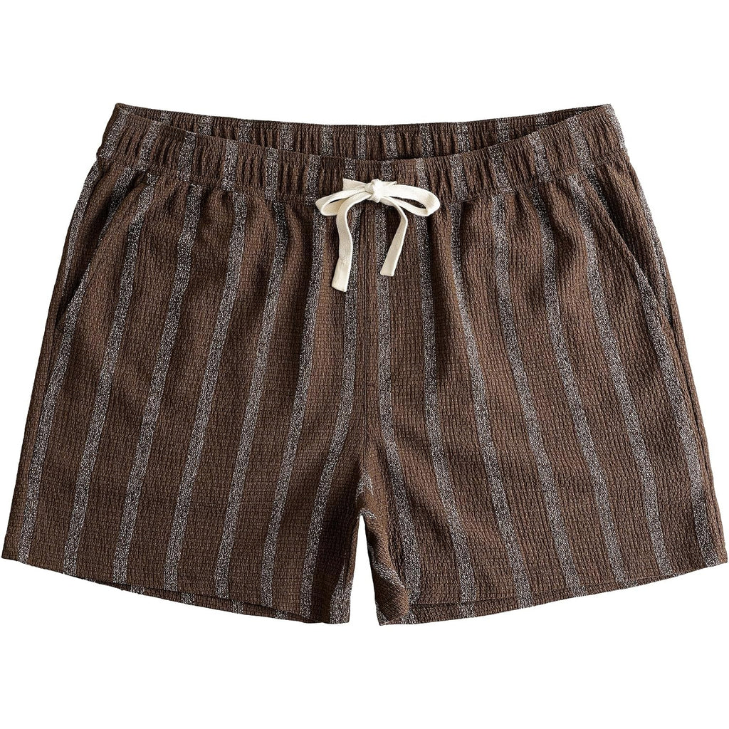 Jotook Mens Casual Shorts 5 Inch Lightweight Stretch Summer Shorts Elastic Waist Drawstring Vacation Beach Stripe Short