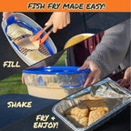 Cook'S Choice Xl Original Better Breader Bowl 16" Mess-Free Breading Station For Chicken, Fish, Wings & Vegetables – Shake & Coat Batter Tray W Lid For Air Fryer Prep, Fish Fry, Tenders & Easy Cleanup
