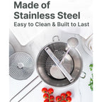 Stainless Steel Food Mill With 3 Discs – Ergonomic Rotary Hand Crank For Tomato Sauce, Applesauce, Baby Food, Mashed Potatoes, Puree & Canning