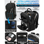 Proetrade Travel Backpack, Extra Large Laptop Backpack Business Anti Theft Tsa Approved College Work Computer Bag Fits 17 Inch Laptop With Usb Charging Port For Women Men(Black)