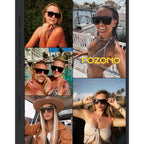 Trendy Square Oversized Sunglasses for Women Men Retro Flat Top Shield Sun Glasses UV Protection Once Piece Lens Tortoise Frame/Brown Lens