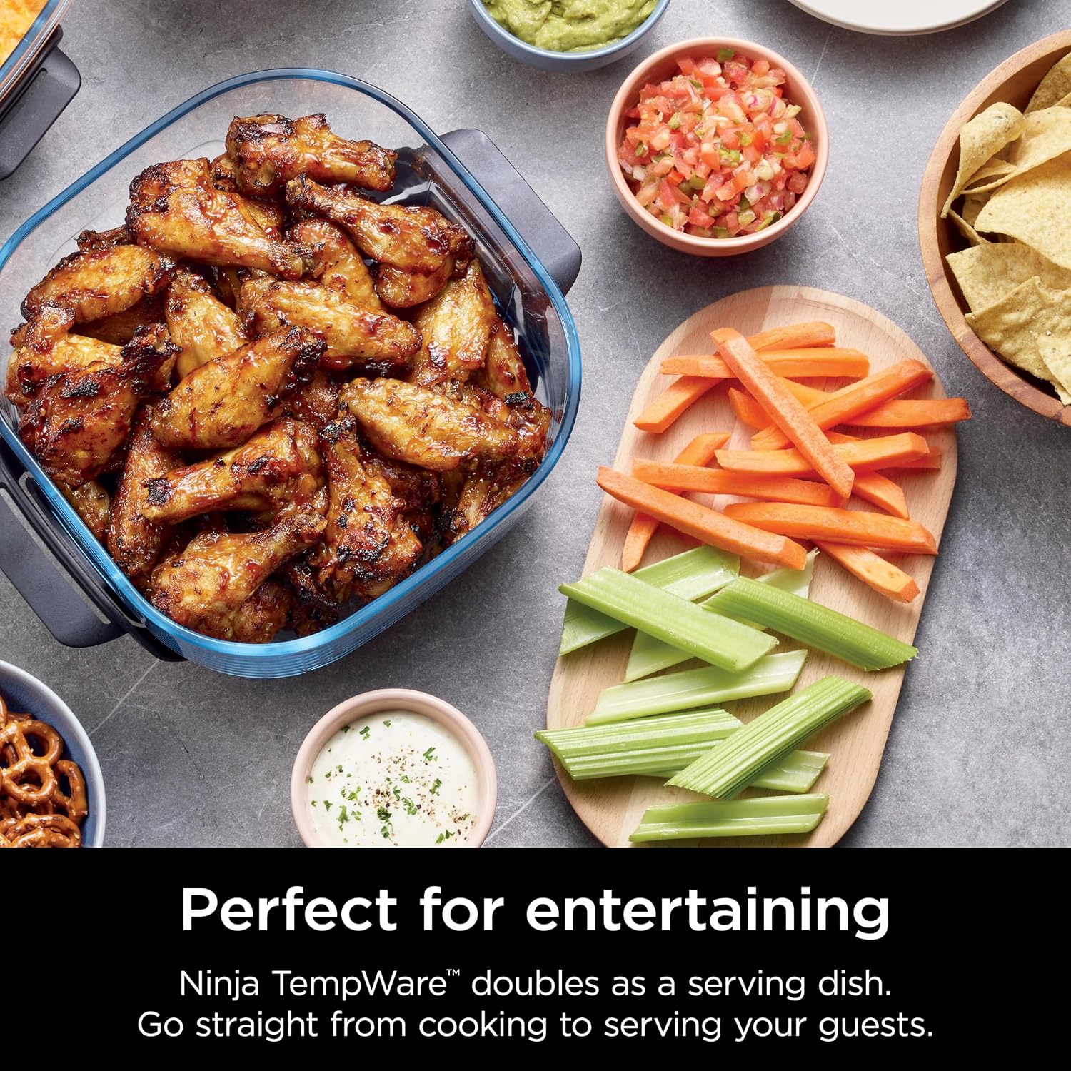 Ninja 4-Qt Cleancrisp™ Glassware Container With Storage Lid, Compatible With Ninja Crispi Fn101 & As101 Series, Microwave, Freezer & Dishwasher Safe, Pfas & Ptfe Free Glass, Xsksfn4Qt
