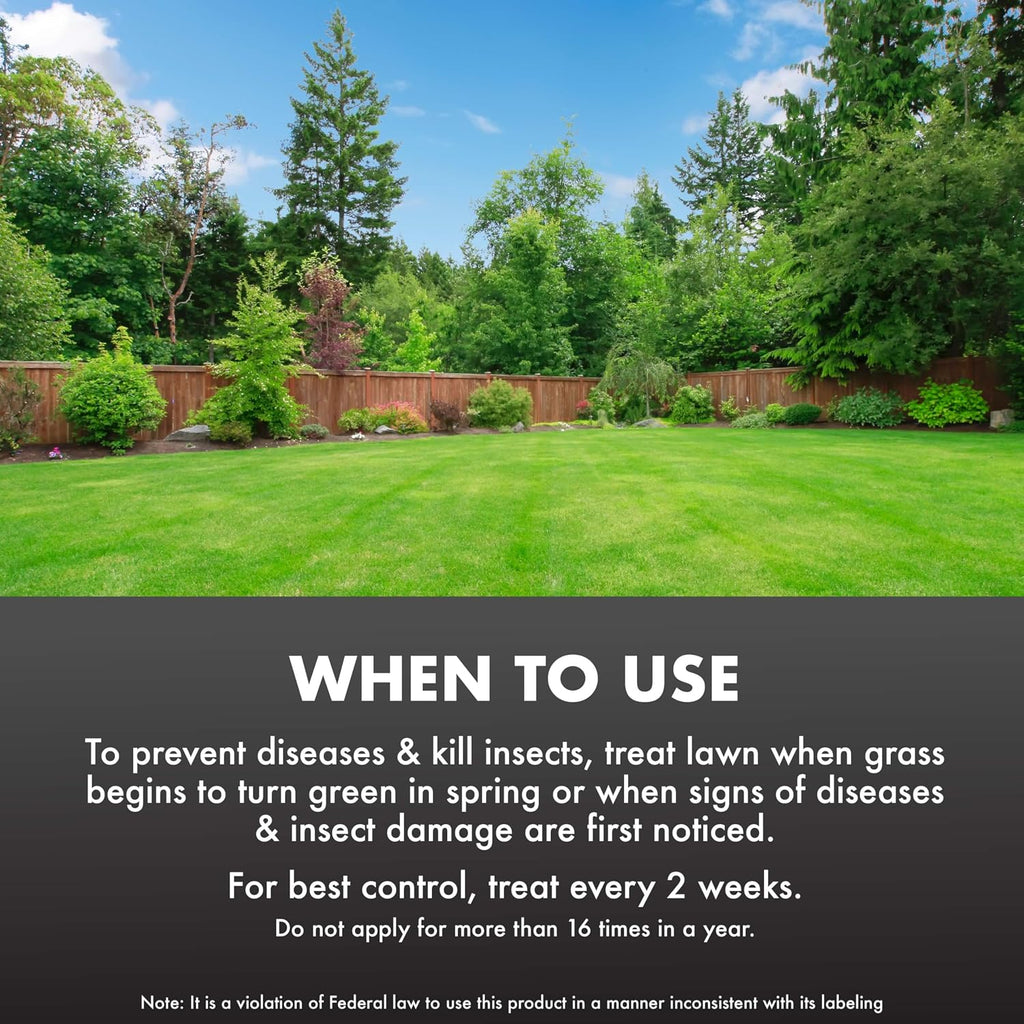 Spectracide Immunox Fungus Plus Insect Control For Lawns 32 Ounces, Dual Action, Hose-End Concentrate, Clear/Light Yellow