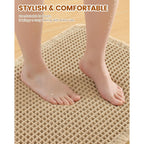 Smiry Waffle Bath Mat 30x20, Extra Soft Absorbent Bathroom Rugs, Non Slip Machine Washable Quick Dry Bath Rugs for Bathroom Floor, Tub, Shower, Home Decor Accessories, Brown