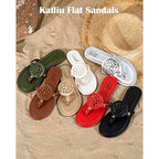 Katliu Women'S Flat Sandals Flip Flop Sandals Comfortable Dressy Thong Sandals