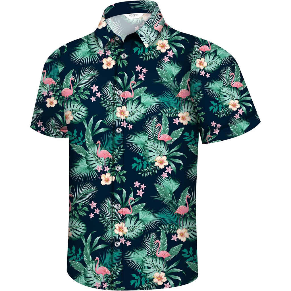 Hawaiian Shirt For Men Tropical Shirts Summer Beach Button Down Short Sleeve Luau Aloha Floral Cruise Vacation Outfit 2026