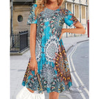 Womens Summer Dresses Beach Casual Loose Tshirt Floral Short Sleeve Flowy Pockets Sundresses 2026