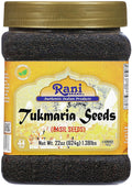 Rani Tukmaria (Natural Holy Basil Seeds) 1.38Lbs (22Oz) 624G Pet Jar Used For Falooda / Sabja Dessert, Spice & Ayurveda Herbal ~ Gluten Friendly | Non-Gmo | Kosher | Vegan | Indian Origin
