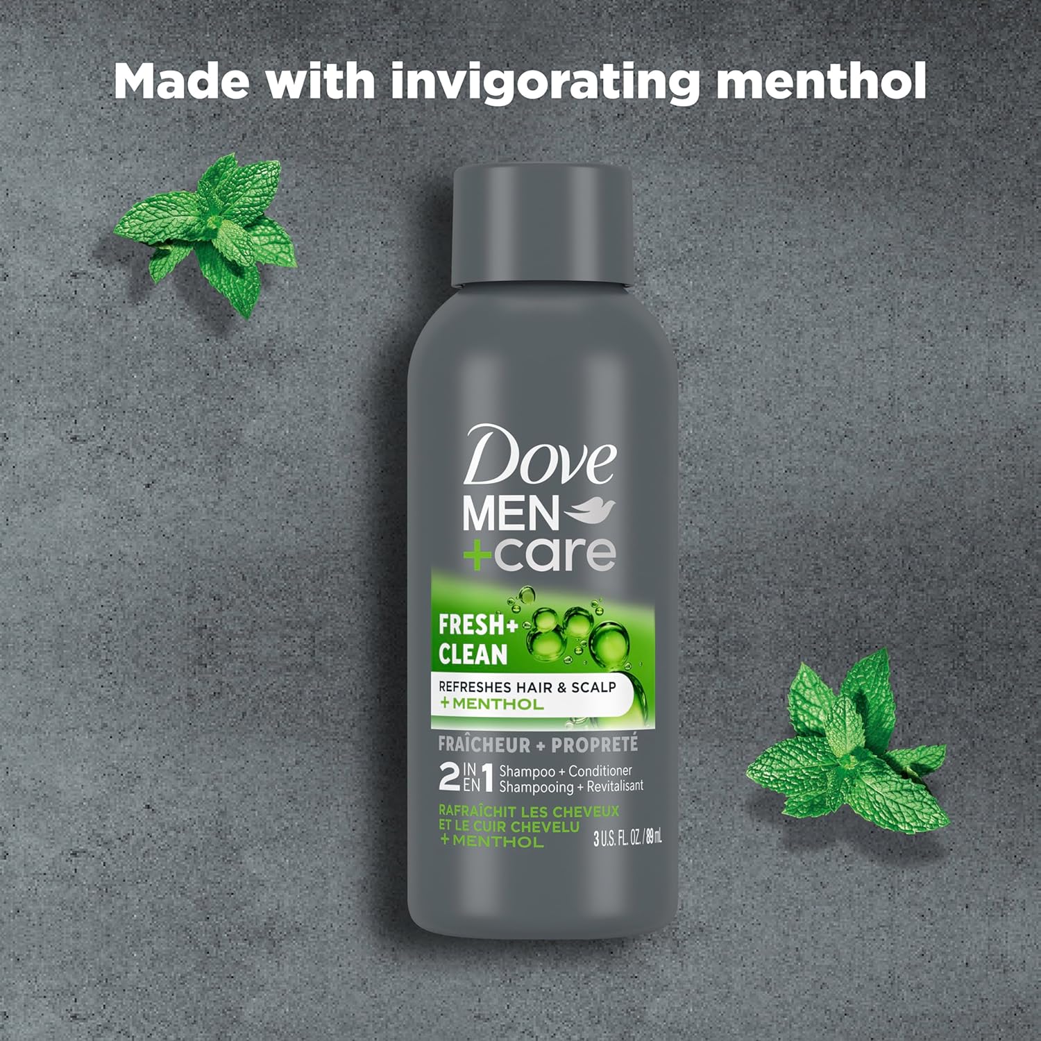 Dove Men+Care Fortifying 2 in 1 Shampoo and Conditioner Fresh and Clean with Caffeine for Normal to Oily Hair Helps Strengthen Thinning Hair 3 oz