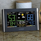 La Crosse Technology Weather Station With Customizable Alerts, Weather Forecast, Temperature, Dew Point, Humidity, Time, Heat Index, Large Display, Adjustable Brightness, Wireless, Black, C85845-Int