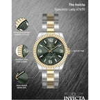 Invicta Women'S 47470 Specialty Quartz 3 Hand Green Dial Watch