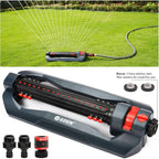 Eden 96212 Turbo Oscillating Sprinkler | Covers Up To 4,400 Sq. Ft., 18 Precision Nozzles, Adjustable Range, Flow Control, Triple Nozzle Width Switches, Turbo Drive Motor, Quick Connect Bundle
