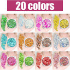 Body Glitter Face Glitter Makeup Festival Glitter, 20 Colors Face and Body Glitter Gel, Hair Glitter Gel, Body Makeup