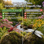 8 Pack 3D Dragonfly Clips, Realistic Fake Dragonflies With Stakes