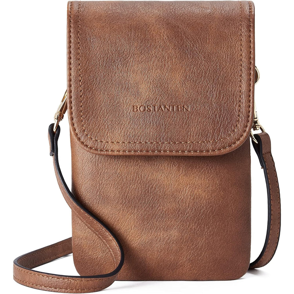 BOSTANTEN Vegan Leather Crossbody Bags for Women Designer Cell Phone Bag Wallet Purses Adjustable Strap