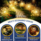 Gigalumi Garden Decor Outdoor Lights 120Led 2Pack, Solar Garden Lights Outside Fairy Firework Decorative,Solar Powered For Yard Pathway Flowerbed Planter Balcony, Gifts For Mom(Warm White